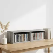 CD saugojimo stovas 2 vnt. Pilka Sonoma 40 x 17 x 17 cm