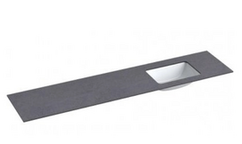 Praustuvas su stalviršiu Kame Universal, WP/20-3/H11-P3-R, 200 cm, Juodasis mėnulis HPL