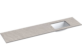 Praustuvas su stalviršiu Kame Universal, WP/20-3/H12-P3-R, 200 cm, Pilkas mėnulis HPL
