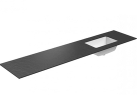 Praustuvas su stalviršiu Kame Universal, WP/20-3/H17-P3-R, 200 cm, Juoda lava HPL