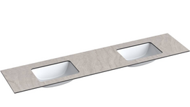 Dvigubas praustuvas Kame Universal, WP/20-3/H12-P3-D,  200 cm, Pilkas mėnulis HPL