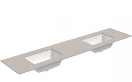 Dvigubas praustuvas Kame Universal, WP/20-3/H15-P3-D,  200 cm, Smėlio akmuo HPL