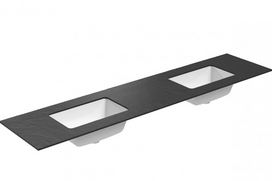 Dvigubas praustuvas Kame Universal, WP/20-3/H17-P3-D,  200 cm, Juoda lava HPL