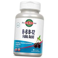 Vitaminas B6, B12 ir Folio rūgštis, B6 B12 Folio rūgšties pastilės, KAL 60 tabl Juodoji vyšnia (36424026) 60tab