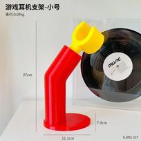 New cartoon shaped headphone stand, computer headphone hanger accessories, desktop storage rack, decorative ornaments, gifts raudona