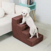 4-5 Step Stair Dog/Cat Ramp Ladder Washable Pet Stairs with Removable Cover Memory Foam Sponge Dogs Pet Ramp Stairs Pet Supplies gray