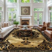 Modern Golden Luxury Large Carpet Home Bedroom Bedside Decoration Rugs Washable Non-slip Coffee Table Mat European Hotel Carpe 60*90cm gray