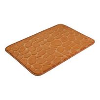 Vonios kilimėlis iš atminties putų Neslystantis PVC pagrindas Super minkštas sugeriantis atminties putų vonios kilimėlis su 3D reljefiniu akmenukų dizainu Grindų kilimėlis 60x90cm chaki