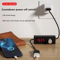 Reliable Digital Display Usb Timer Switch Portable Adjustable Power Off Switch 5V Switching Cord Auto Shut Off Power Management 1PC gray
