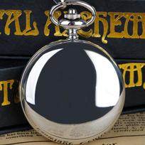 Silver Case Roman Numerals White Dial Quartz Pocket Watch Business Pendant Clock Unisex brown