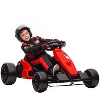 24V Elektrinis kartingas, Drift režimas, reguliuojama sėdynė, 5 taškų saugos diržas, muzikos funkcija, 6-12 metų, Raudonas 115 x 77 x 55.5 cm raudona