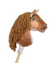Hobby Horse Premium Small Stick Horse - Piebald Tobiano with Brown Mane A4