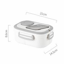 New Double-layer Insulated Lunch Box Fresh-keeping Leak-proof Lunch Container Plastic with Spoon Food Storage Box for Adults rožinė