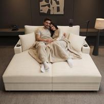Dvivietė sofa-lova, 163x140x82 cm, USB, 2 pagalvės