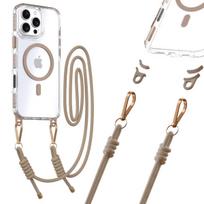 Telefono dėklas Tel Protect Strap Clear, Iphone 16 Pro, auksine