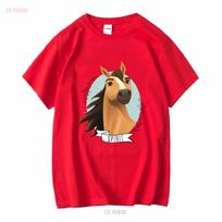 Spirit Wild Horse Kids T Shirt Long Or Short Sleeves Vintage Washed Graphic Unisex Fashion Homme Versatile Comfortable S