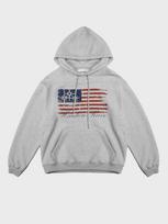 Sp Amerikos Vėliavos Hoodis Melange Pilkas Melange Gray/M white