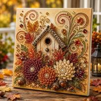 1 rinkinys Rudens temos deimantinės dailės rinkinys Deimantinės taškuotos nuotraukos Perlinės dailės rinkinys Padėkos dienos dovana Style6 brown