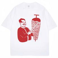 Funny Doner Kebab Graphic T Shirt Men Women Fashion Food Lover Short Sleeve Loose Cotton Casual Vintage T-shirts Male Streetwear 2XL white