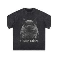 Turiu pasiutligos šikšnosparnio / Vintažiniai marškinėliai / Grunge Y2K Nepramušti Meme marškinėliai / 230G skalbti S juoda