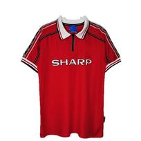 1998-99 retro Manchester United home short-sleeved football jersey top L raudona