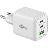 Goobay 65 W USB-C PD GaN Multiport Fast Charger Nano, White | Goobay | 65 W USB-C PD GaN Multiport Fast Charger Nano|64754