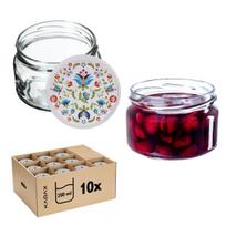 KADAX Konservavimo stiklainiai Denia 250ml 10vnt 82mm + dangtelis "Kašubų folkloras"