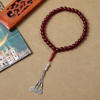 33 karoliukų kutas lydinio galas Rožančius Tasbih Maldos karoliukai musulmonams balta