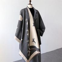 Prabangaus Prekės Ženklo Kašmyro Moteriškas Gyvūnų Rašto Šalikas Žieminis Šiltas Šalis ir Apvyniojimo Juosta Bandana Pashmina Moteriškas Skara Kvadratinė Stora Antklodė Pončas black
