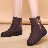Women's new winter flat bottomed short boots warm round toe lightweight anti slip wear-resistant simple comfortable snow boots 36 ruda