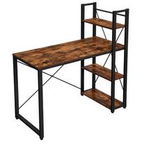 Rašomasis stalas BEGRYF, 120 x 56 x 120 cm, ruda/juoda, su lentynomis