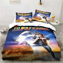 Back To The Future Classic Movie Retro Bedding Set Bed Three Piece Set Single Double Bed Queen Size King Quilt Cover Boy Gift EU single(135x200cm)