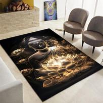 Buddha Printed Carpet Temple Prayer Floor Mat Buddhism Area Rugs for Bedroom Living Room Entryway Non Slip Yoga Lounge Rug 40x60CM white