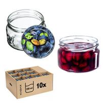KADAX Konservavimo stiklainiai Denia 250ml 10vnt 82mm + dangtelis "Slyvos"