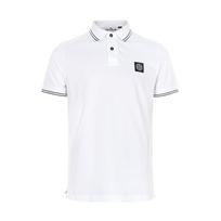 Stone Island SS25 Logotipo Slim Fit Polo Marškinėliai Vyriški Viršutiniai Drabužiai Balti K1S1522002-SCS0018-V1001 M white