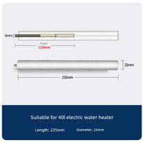 Suitable for Midea Electric Water Heater Magnesium Rod 40/50/60/80L Sewage Outlet Accessories Cast Type Sacrificial Anode Rod [Applicable to 40L Water Heater] No Nut gray