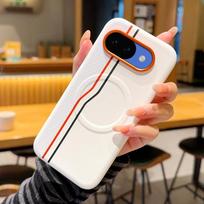 Magnetic Hard Case Etui for Google Pixel 9A 10A Case for Pixel 9 10 Pro XL Leather Skin Cover with Carbon Fiber Texture Google Pixel 9a balta