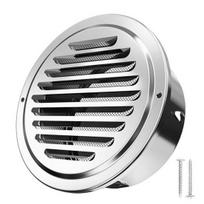 Air Vent Cover Exhaust Pipe Vent Cover Grille Cover Stainless Steel Vent Flat Ducting Air Vent Wall Inlet with Built-in  Fly Screen Mesh Ventilation S