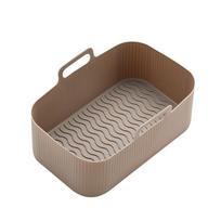 Heavy-duty Rectangular Silicone Air Fryer Pan Dual Baskets Microwave Safe Non-stick juoda
