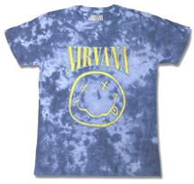 Official Nirvana T Shirt Happy Face Blue Smile Band Logo Tie Dye New S M L XL XX XXXXL gray