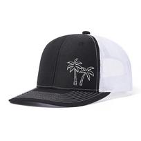 Richardson Coconut Printed Mesh Cap Truck Driver Micro Bend Baseball Cap Advertising Team Travel Cap black