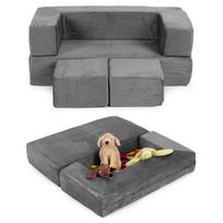 Modulinė sulankstoma sofa vaikams ,pilkos spalvos, Ecotoys
