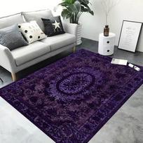 Violetinis vintažinis bohemiško stiliaus kilimas Prabangi klasikinė namų puošmena Neslystanti kilimėlis Tinka miegamiesiems ir svetainėms 40X60CM gray