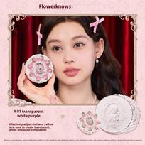 Flower Knows Strawberry Cupid Collection Pressed Powder Mineral Makeup Powder Foundation With Concealer & Finishing Vegan black