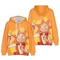 Sundrop FNAF Hoodie, Five Nights at Freddy's 3D Printed Pullover Hoodie Long Sleeve Sweatshirt Game Cosplay Costume Casual Streetwear XXS beige