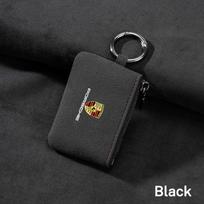 Suede automobilio raktų pakabukas Raktų žiedas Rankinės pakabukas Dirželis Dovanos Porsche Cayenne Panamera Macan 911 718 Taycan Boxster Cayman Pajun wzsh67 black