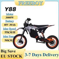FREEBOY Y88 Suaugusiųjų elektrinis dviratis, 3000W variklis, 48V 30Ah ličio baterija, 55km/h, 12-14 colių visureigio padanga, kalnų elektrinis motociklas