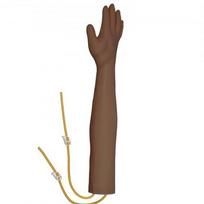 Intraveninė praktikos rankos rinkinys, 55 cm, tamsi oda, PVC medžiaga, edukacinis naudojimas