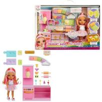 Virtuvės aksesuarai - MERKLOOS - Rainbow High Little Compact Playset - Rožinė - Lėlė Kandy - Modelino