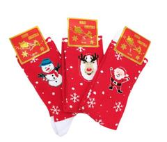 Unisex kalėdinės termo kojinės Merry Christmas, 3 poros, raudonos